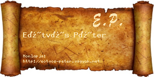 Eötvös Péter névjegykártya