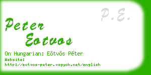 peter eotvos business card